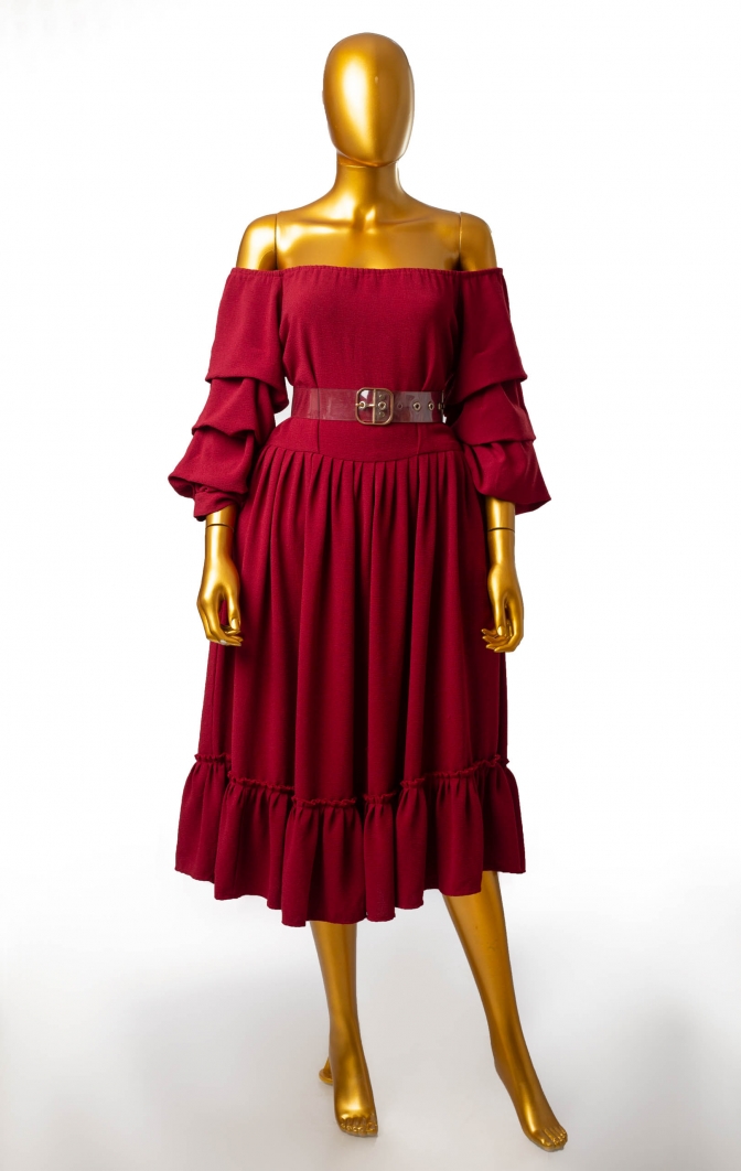 Vestido ombro á ombro
